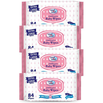 Cool & Cool Extra Large Size Baby Wipes 84s Bundle of 4