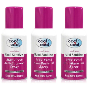 Cool & Cool Hand Sanitizer Max Fresh Spray 120ml Pack of 3