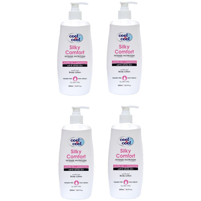 Cool & Cool Body Lotion Silky Comfort 500ml Pack of 4