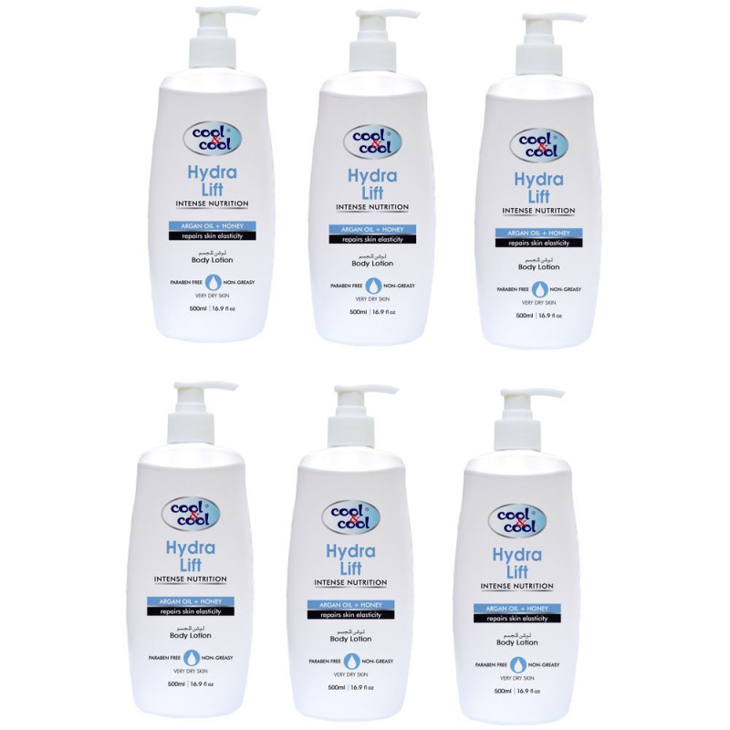 Cool & Cool Body Lotion Hydra Lift 500ml Pack of 6