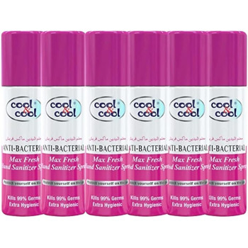 Cool & Cool Max Fresh Hand Sanitizer Spray 60ml Pack of 6