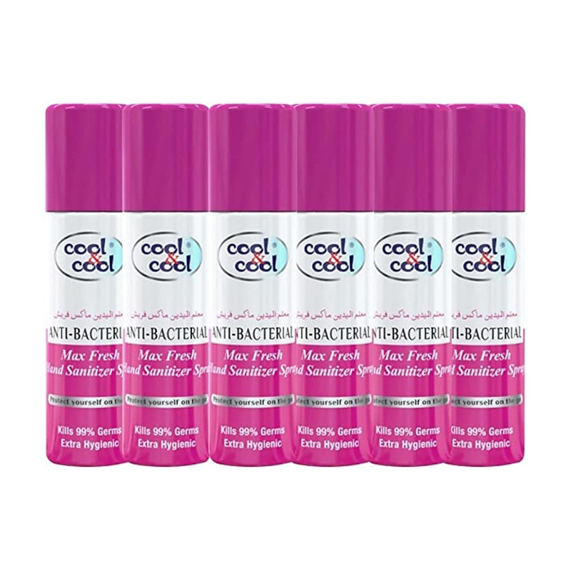 Cool & Cool Max Fresh Hand Sanitizer Spray 60ml Pack of 6