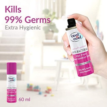Cool & Cool Max Fresh Hand Sanitizer Spray 60ml Pack of 6