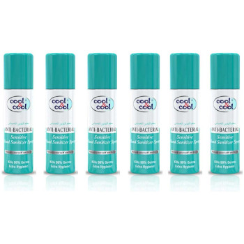 Cool & Cool Sensitive Hand Sanitizer Spray 60ml Pack of 6