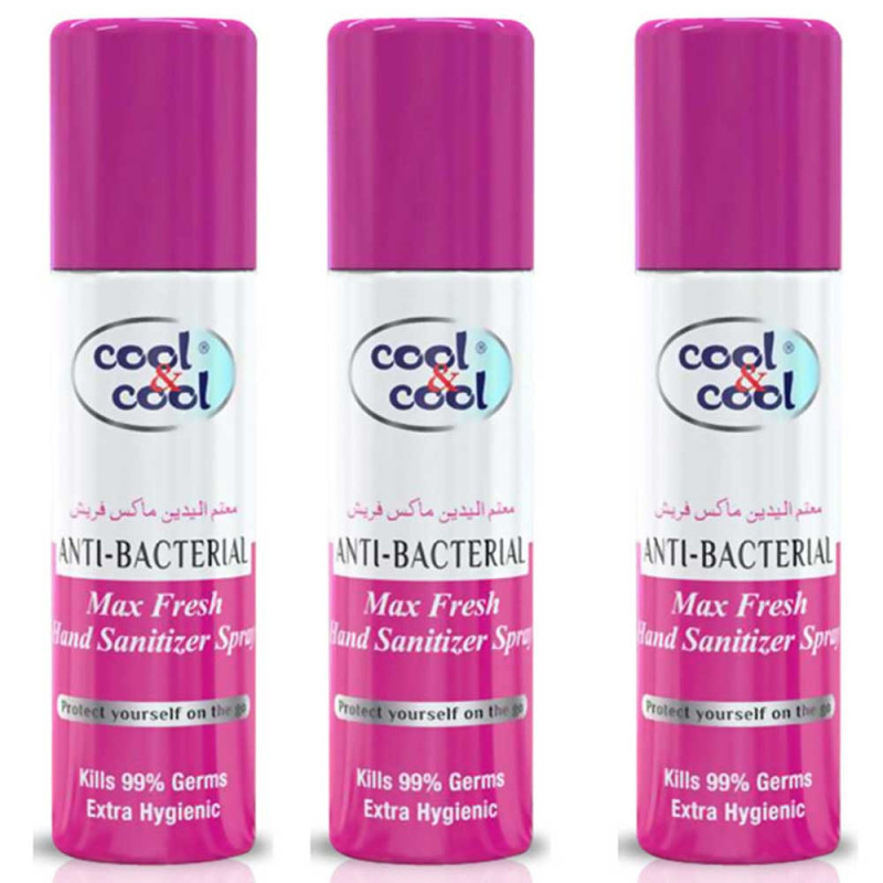 Cool & Cool Max Fresh Hand Sanitizer Spray 60ml Pack of 3
