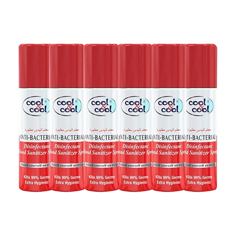 Cool & Cool Disinfectant Hand Sanitizer Spray 60ml Pack of 6