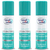Cool & Cool Sensitive Hand Sanitizer Spray 60ml Pack of 3
