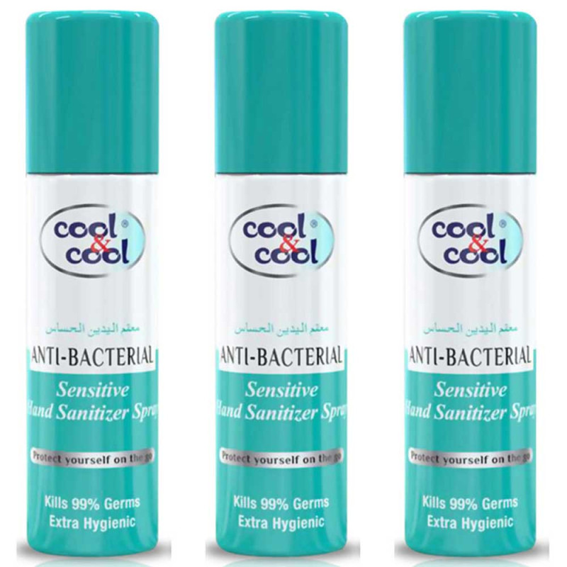 Cool & Cool Sensitive Hand Sanitizer Spray 60ml Pack of 3