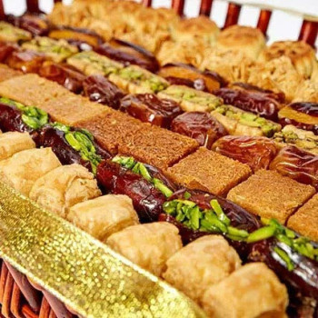 Stuffed Dates and Baklava Basket