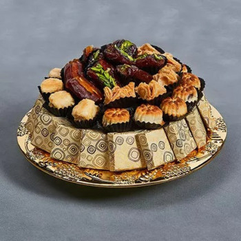 FNP Festive Feast Baklava Maamoul Stuffed Dates Individually Wrapped Belgian Milk Chocolates