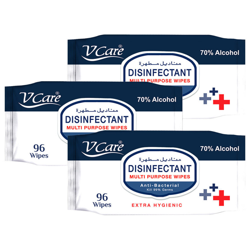 Vcare Disinfectant Wipes Anti Bacterial 96s Buy 2 Get 1 Free