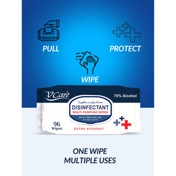 Vcare Disinfectant Wipes Anti Bacterial 96s Buy 2 Get 1 Free