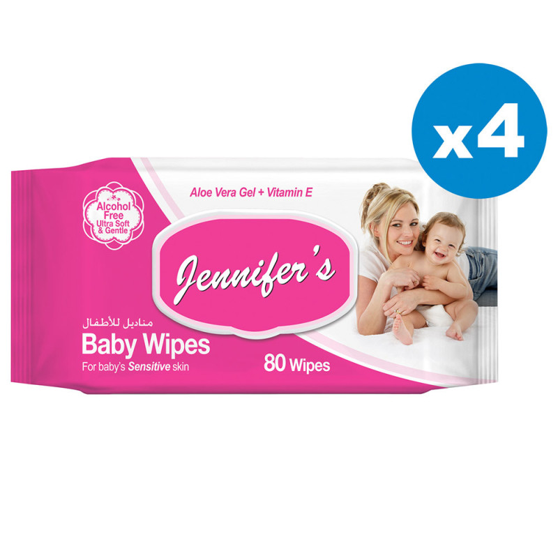 Jennifers Baby Wipes 80s Pack of 4 320 Wipes