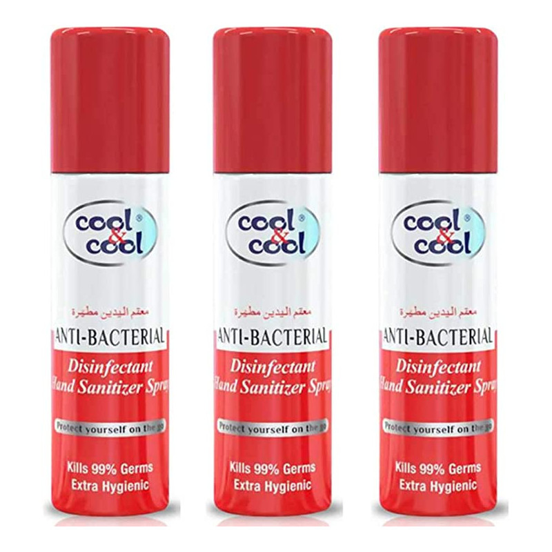 Cool & Cool Hand Sanitizer Disinfectant Spray 200ml x 3