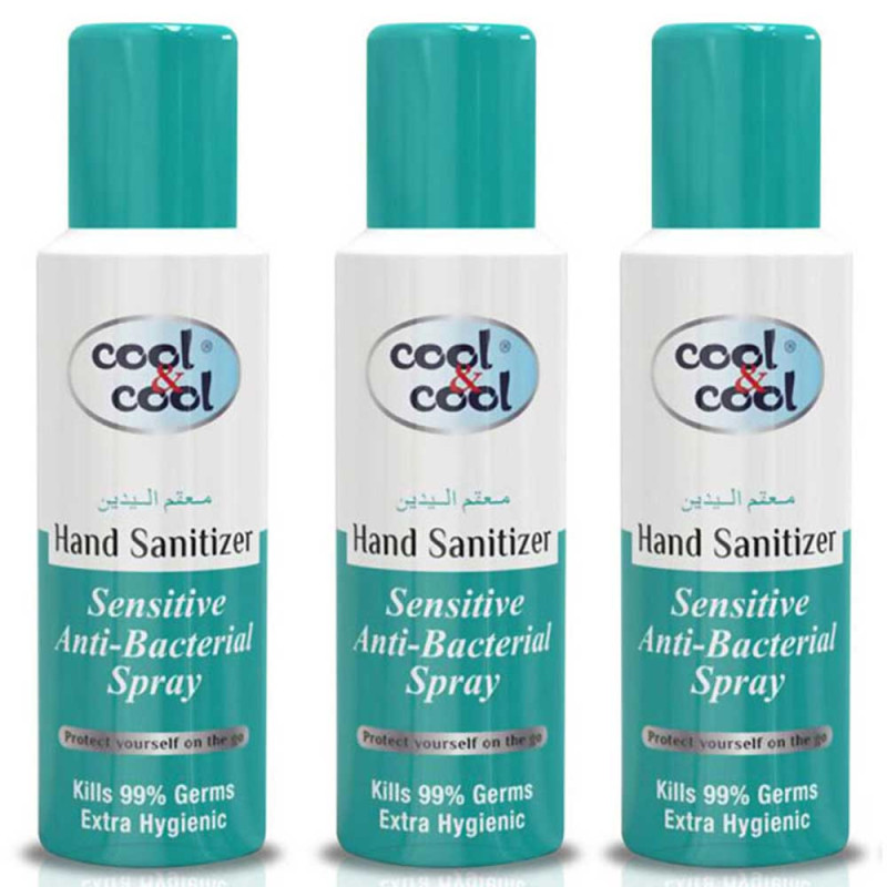 Cool & Cool Hand Sanitizer Sensitive Spray 200ml Pack of 3