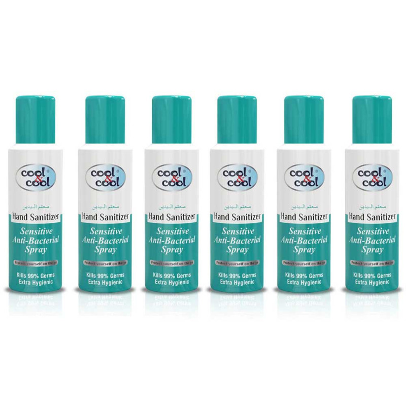 Cool & Cool Hand Sanitizer Sensitive Spray 200ml Pack of 6