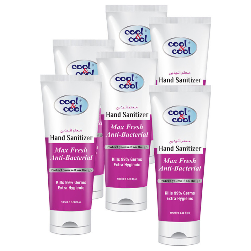 Cool & Cool Max Fresh Hand Sanitizer Tube 100ml Pack of 6