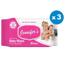 Jennifers Baby Wipes 30s Pack of 3