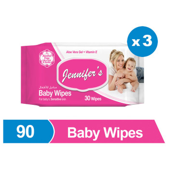 Jennifers Baby Wipes 30s Pack of 3