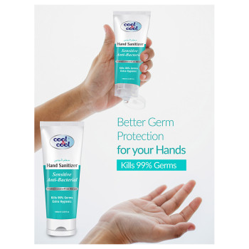 Cool & Cool Sensitive Hand Sanitizer Tube 100 ml Pack of 4