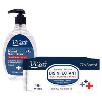 VCare Disinfectant Wipes 96pcs Hand Sanitizer 500ml