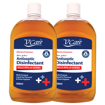 VCare Antiseptic Disinfectant Liquid 500ml Pack of 2