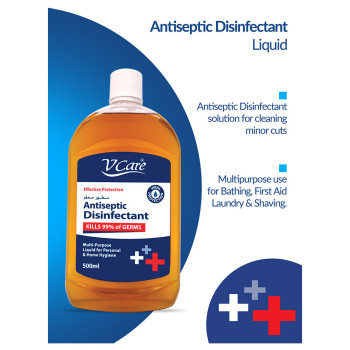 VCare Antiseptic Disinfectant Liquid 500ml Pack of 4