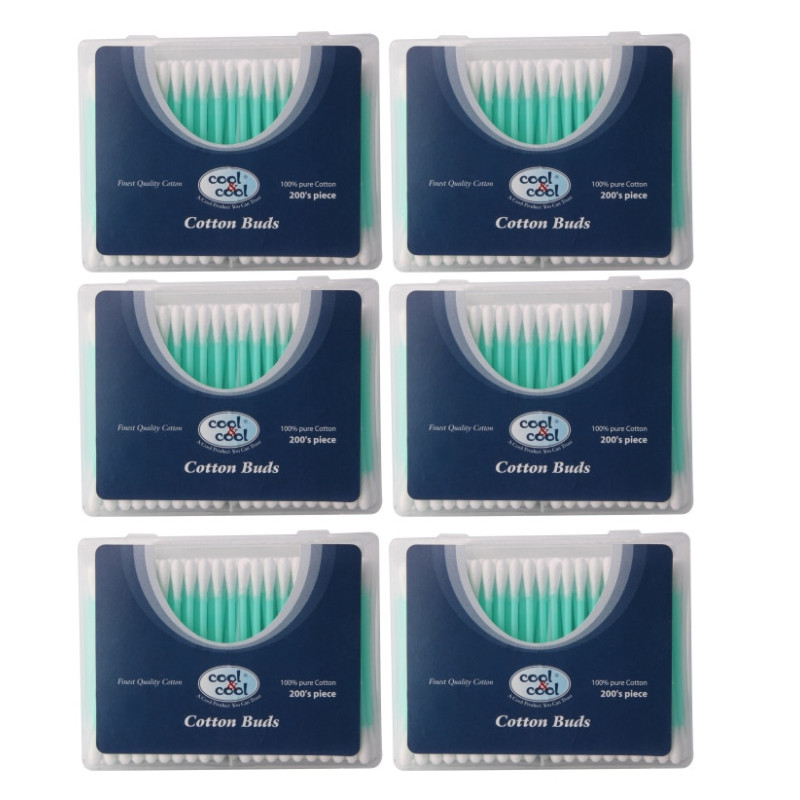 Cool & Cool Cotton Buds 200s x6pcs. Special Offer