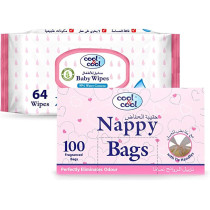 Cool & Cool Nappy Bags 100s Baby Wipes 64 Pack