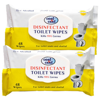 Cool & Cool Disinfectant Toilet Wipes 48s Pack of 2