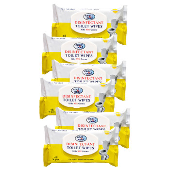 Cool & Cool Disinfectant Toilet Wipes 48s Pack of 6