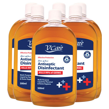 VCare Antiseptic Disinfectant Liquid 500ml Pack of 6