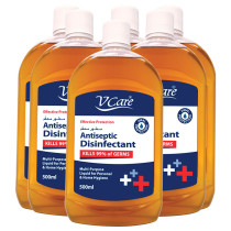 VCare Antiseptic Disinfectant Liquid 500ml Pack of 6