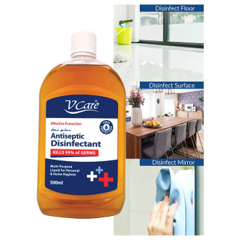 VCare Antiseptic Disinfectant Liquid 500ml Pack of 6