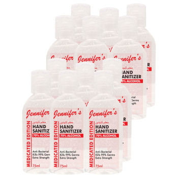 Jennifers Hand Sanitizer Medicated 75ml Pack of 12