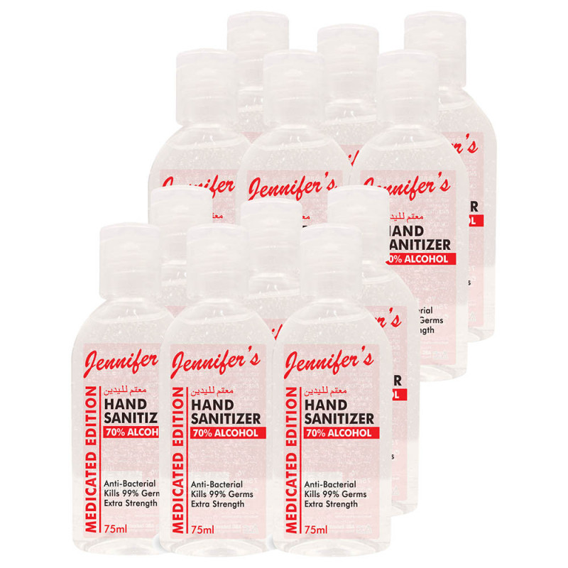 Jennifers Hand Sanitizer Medicated 75ml Pack of 12