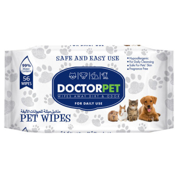 Doctor Pet Wipes for Cats and Dogs 56 Sheets XLarge