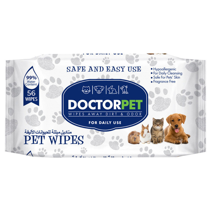 Doctor Pet Wipes for Cats and Dogs 56 Sheets XLarge