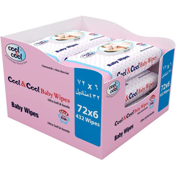 Cool and COol baby wipes 72s packof 6