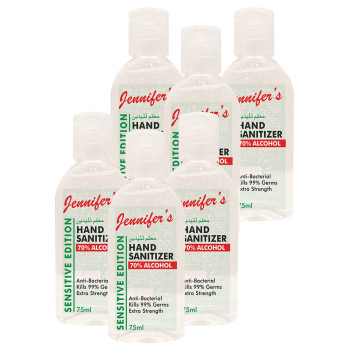 Jennifers Hand Sanitizer Sensitive 75ml Pack of 6
