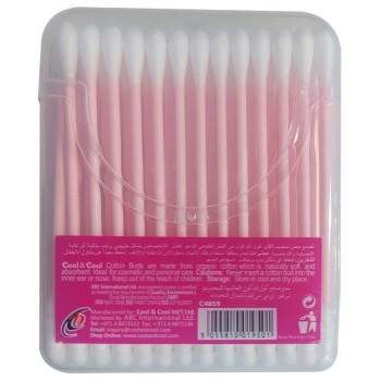 Cool & Cool 50 Cotton Buds Paper Sticks Pack of 3 Pink