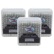 Cool & Cool 50 Organic Cotton Buds Pack of 3 Black