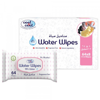 Cool & Cool water wipes 64, Pack of 8
