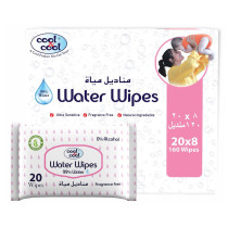 Cool & Cool water wipes 20s, Pack of 8