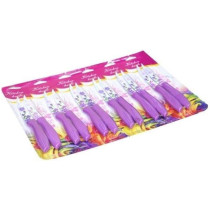 Ayda 12 Piece Ceramic Coated Flower Printed Kitchen Knife Set Purple Silver 20X0.3X2.5Cm 12 Pieces Purple&Silver