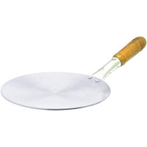 Ayda Aluminium Wood Handle Tawa Silver Brown 11 Inches Silver