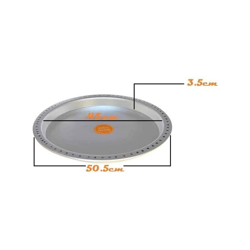 Ayda Aluminium Kunafa Cooking And Serving Plate Silver 35 Cm Silver