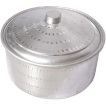 Ayda Aluminium Hammered Basrai Tope Cooking Pot Silver 24 Cm Silver