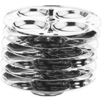 Ayda 6 Rack 24 Pits Idli Stand Silver 19Cm 19 Cm Silver