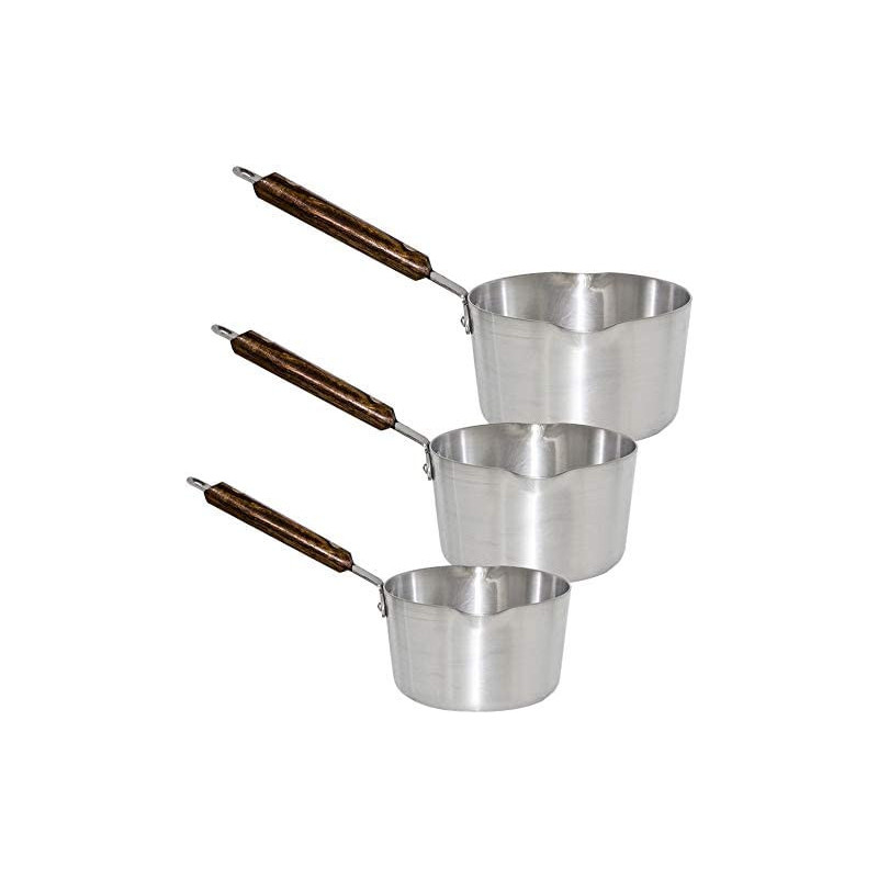 3 Pieces Aluminium Sauce Pan Set Yt005 Set Of 3 Silver